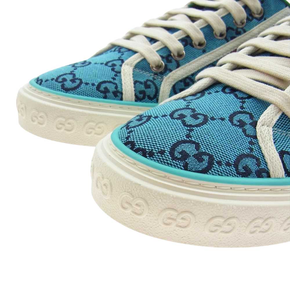 GUCCI グッチ 1977 TENNIS テニス GGキャンバス ローカット スニーカー ブルー系 8【新古品】【未使用】【中古】