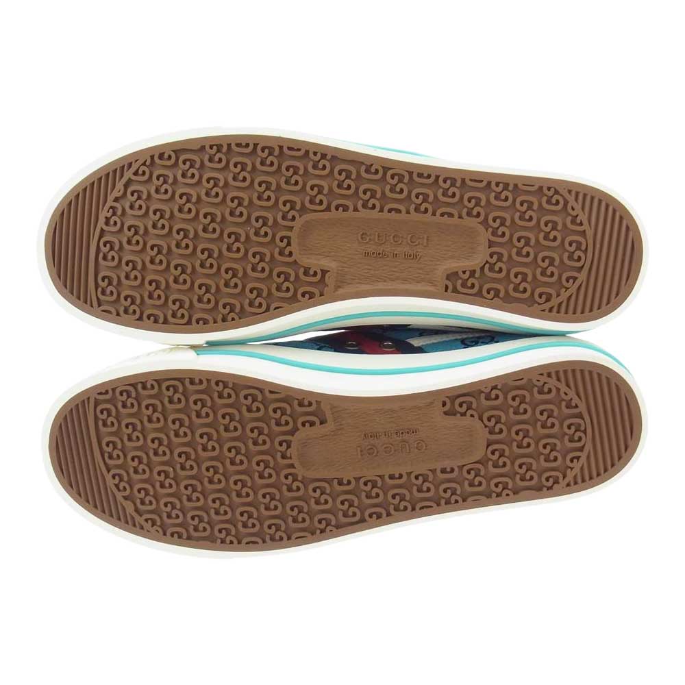 GUCCI グッチ 1977 TENNIS テニス GGキャンバス ローカット スニーカー ブルー系 8【新古品】【未使用】【中古】