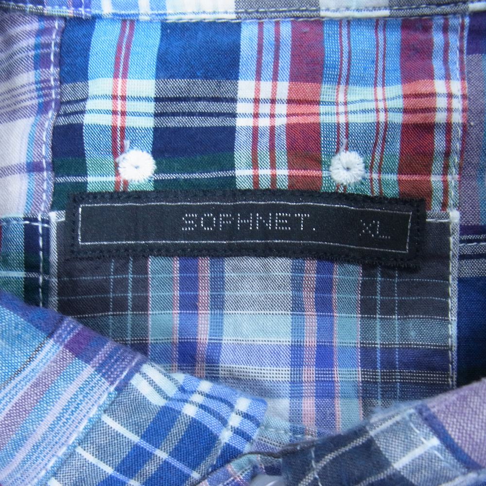 SOPHNET. ソフネット パッチワーク 長袖 シャツ マルチカラー系 XL【中古】