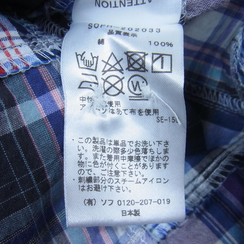 SOPHNET. ソフネット パッチワーク 長袖 シャツ マルチカラー系 XL【中古】