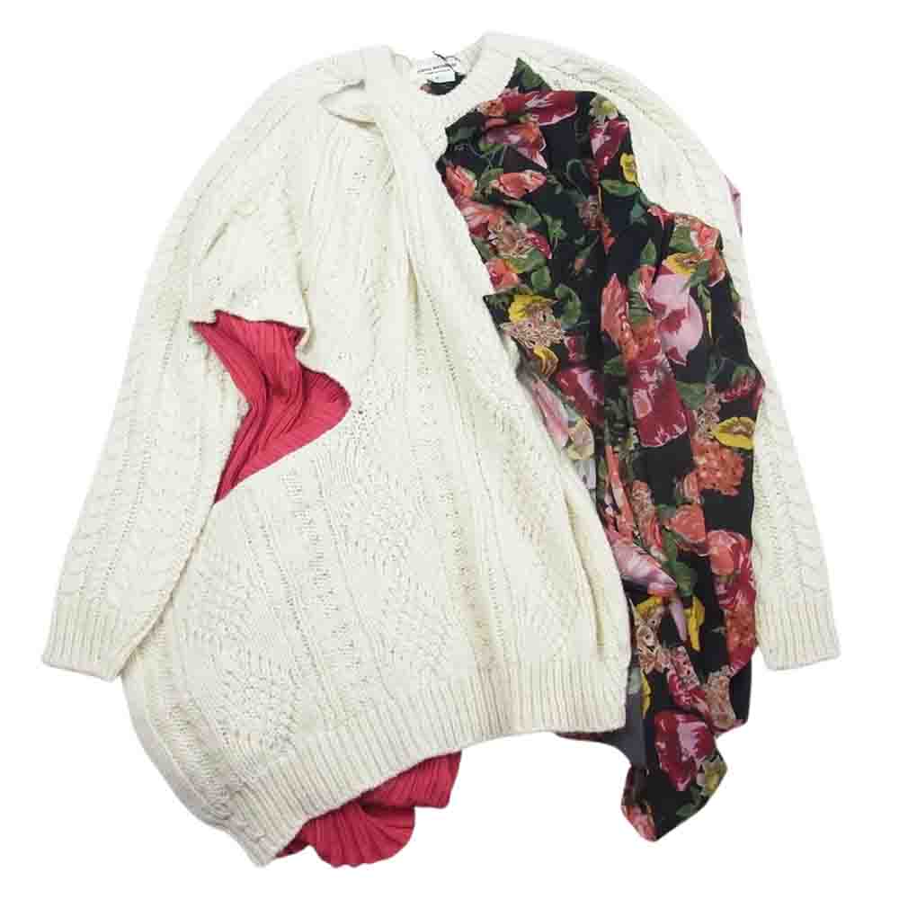 JUNYA WATANABE COMME des GARCONS ジュンヤワタナベコムデギャルソン 22AW  ニット 切り替え ワンピース ホワイト系 M【新古品】【未使用】【中古】