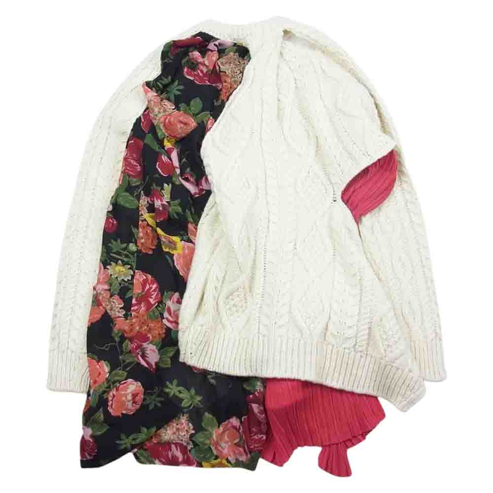 JUNYA WATANABE COMME des GARCONS ジュンヤワタナベコムデギャルソン 22AW  ニット 切り替え ワンピース ホワイト系 M【新古品】【未使用】【中古】