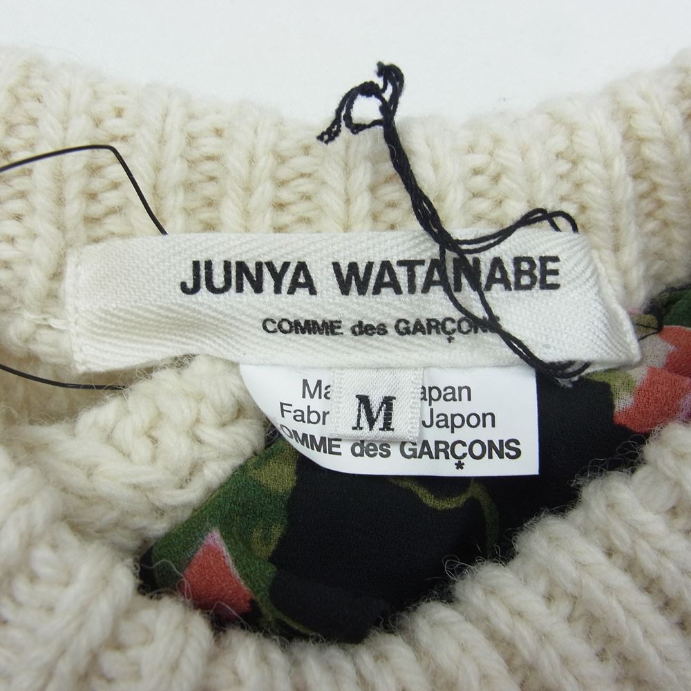 JUNYA WATANABE COMME des GARCONS ジュンヤワタナベコムデギャルソン 22AW  ニット 切り替え ワンピース ホワイト系 M【新古品】【未使用】【中古】