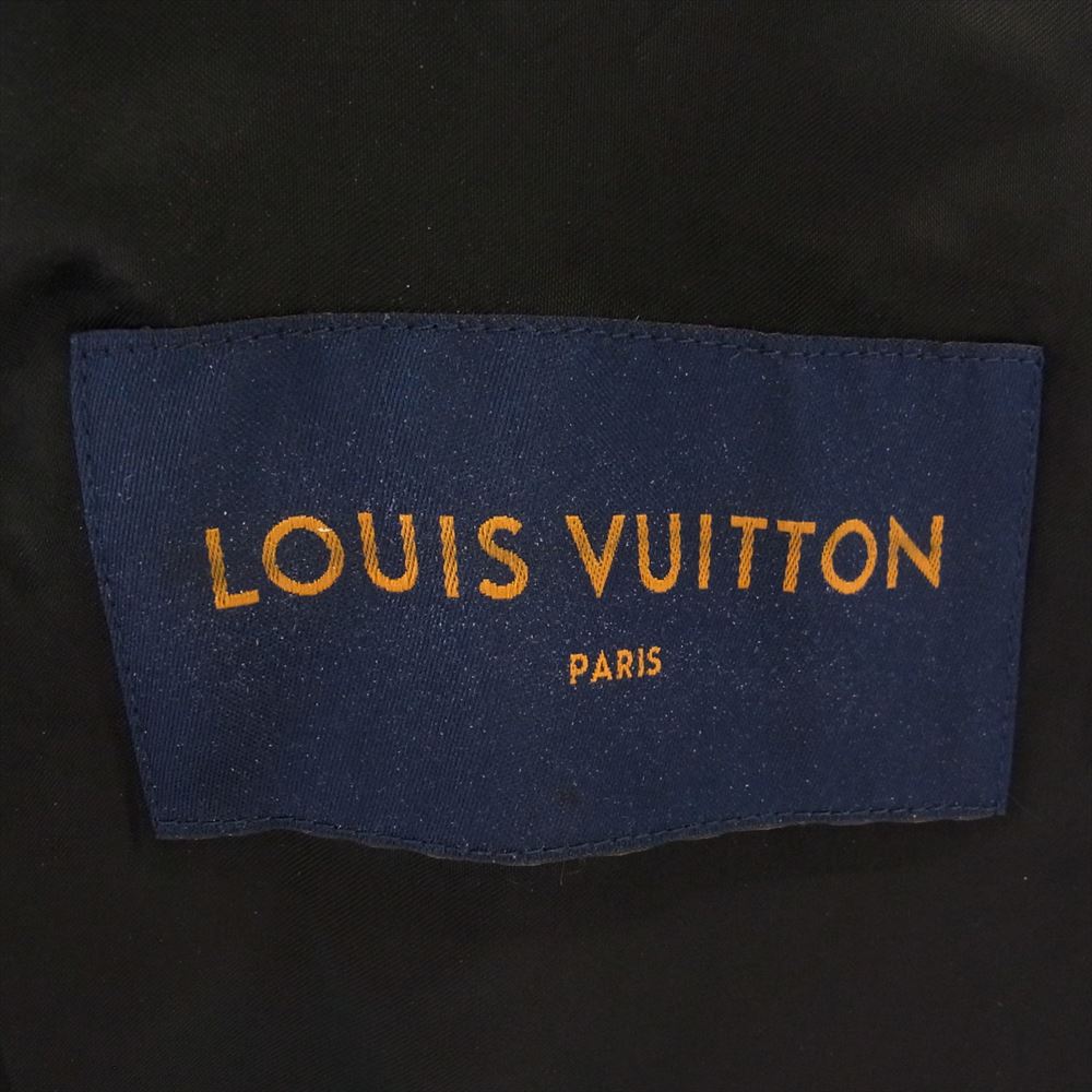 LOUIS VUITTON ルイ・ヴィトン 19AW  HHL60ERDS American Brazilian Fur Callor Leather Jacket ランウェイモデル 取り外し襟付 レザーシングル ライダー ズブルゾン ジャケット ブラック系 50【美品】【中古】