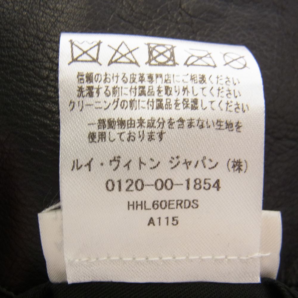 LOUIS VUITTON ルイ・ヴィトン 19AW  HHL60ERDS American Brazilian Fur Callor Leather Jacket ランウェイモデル 取り外し襟付 レザーシングル ライダー ズブルゾン ジャケット ブラック系 50【美品】【中古】