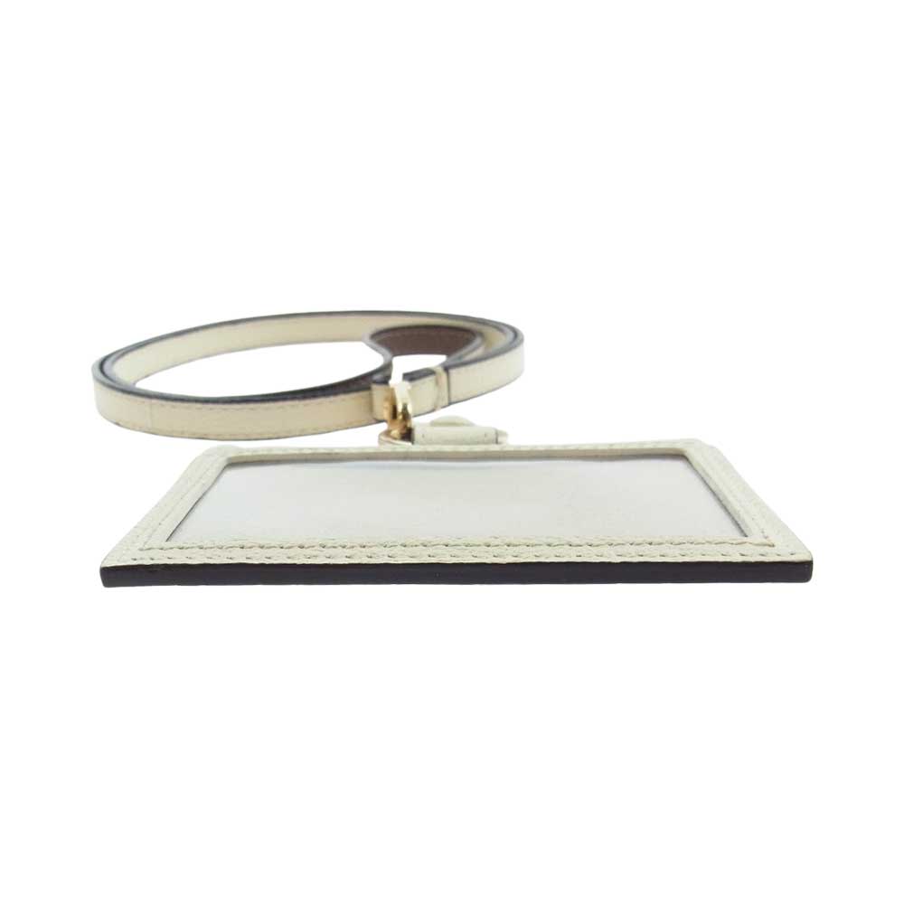 ラルコバレーノ ゴートレザー ID ケース オフホワイト系【中古】