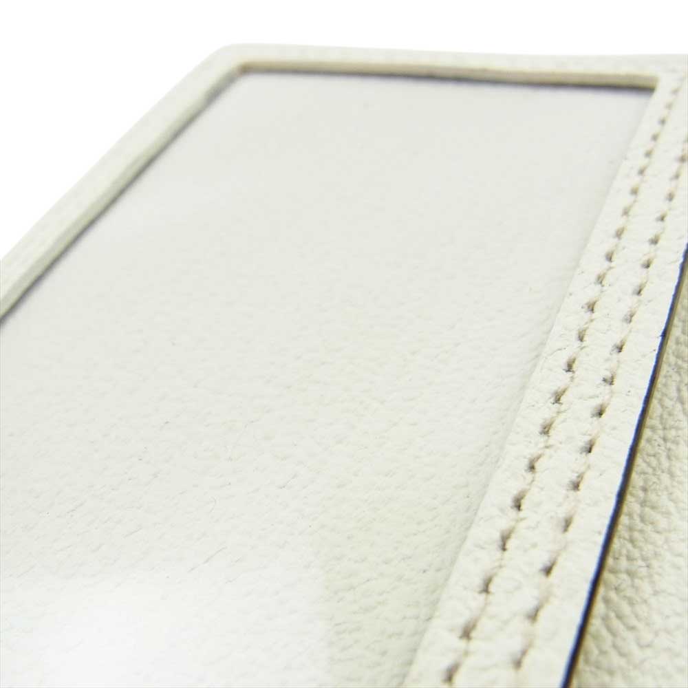 ラルコバレーノ ゴートレザー ID ケース オフホワイト系【中古】