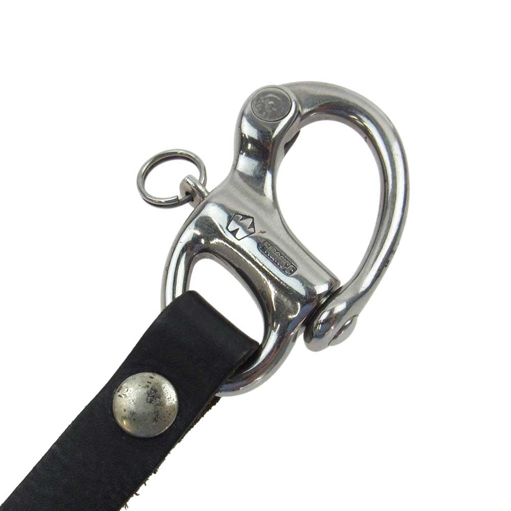 MAISON MARTIN MARGIELA メゾンマルタンマルジェラ 10ライン アーカイブ フランス製 Wichard社製カラビナ レザー キーホルダー ブラック系 シルバー系【中古】