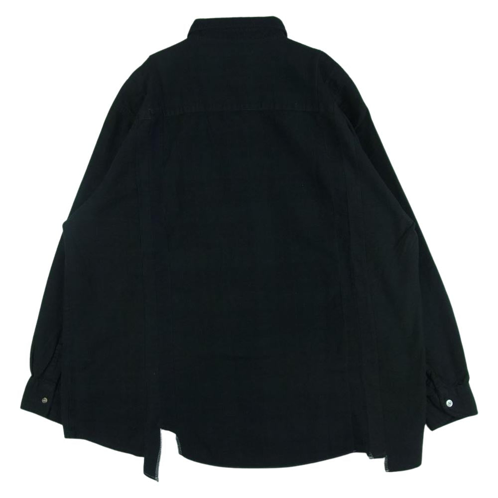 Yohji Yamamoto POUR HOMME ヨウジヤマモトプールオム SE-B04-039-1-03 wildside × REBUILD by NEEDLES Flannel 7cut Wide Shirt ワイルドサイト ニードルス フランネル 長袖 シャツ ブラック系 サイズ表記なし【極上美品】【中古】
