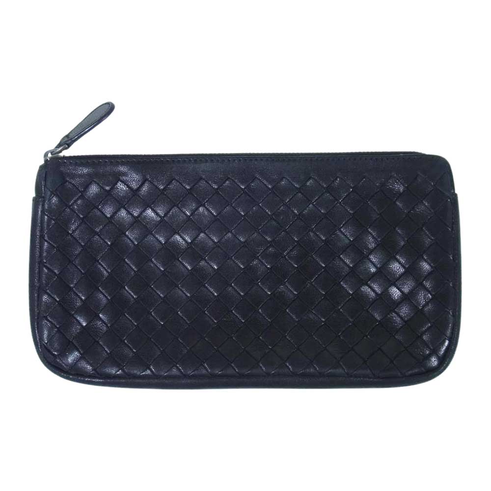 BOTTEGAVENETA ボッテガヴェネタ イントレチャート ポーチ ケース ブラック系【中古】