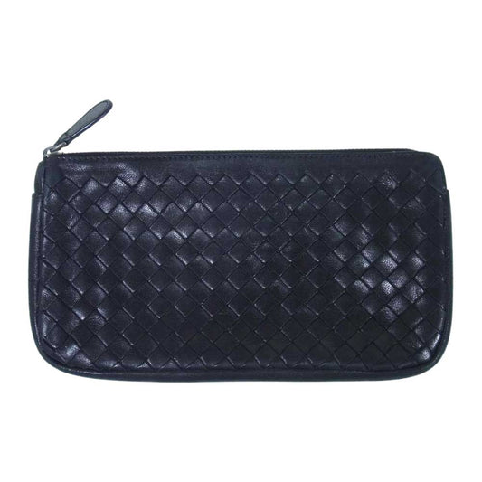 BOTTEGAVENETA ボッテガヴェネタ イントレチャート ポーチ ケース ブラック系【中古】