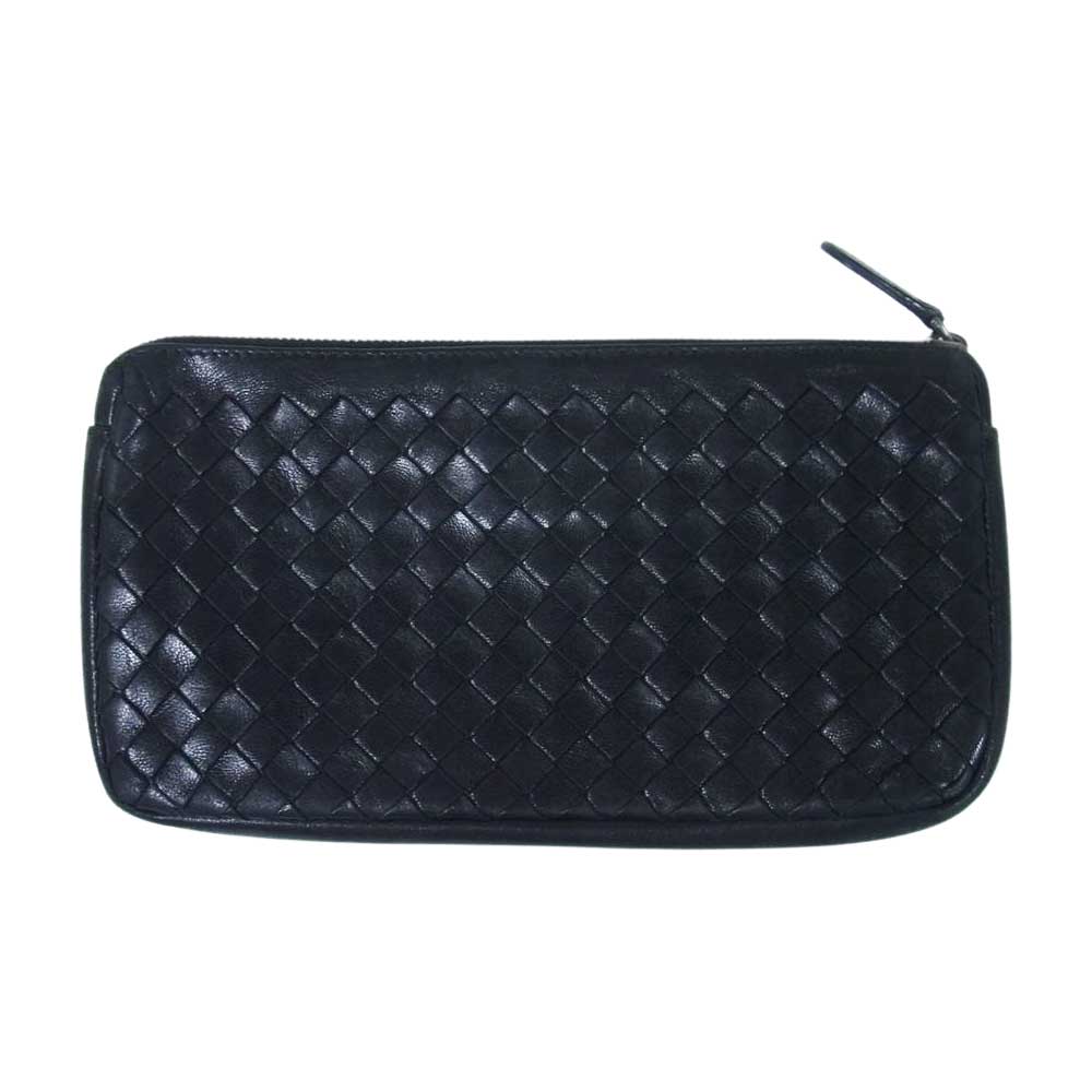 BOTTEGAVENETA ボッテガヴェネタ イントレチャート ポーチ ケース ブラック系【中古】