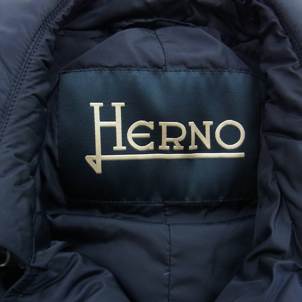 Herno ヘルノ PI0307U-12004 ナイロンダウン P コート  ダークネイビー系 46【中古】