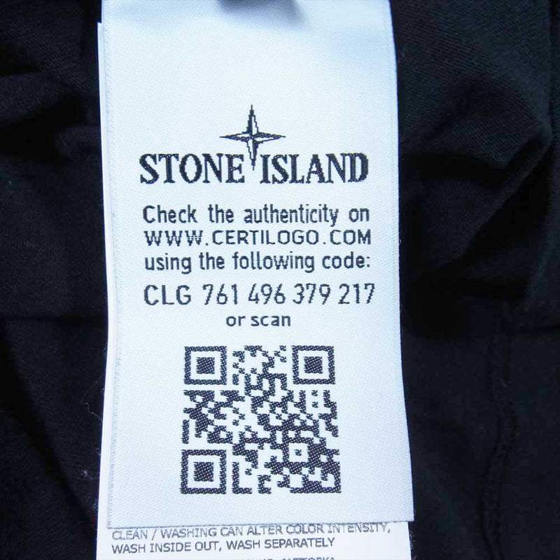 STONE ISLAND ストーンアイランド 72152NS84 T-SHIRT DRONE TWO ドローン フォト ロゴプリント クルーネック 半袖 Tシャツ ブラック系 XL【中古】