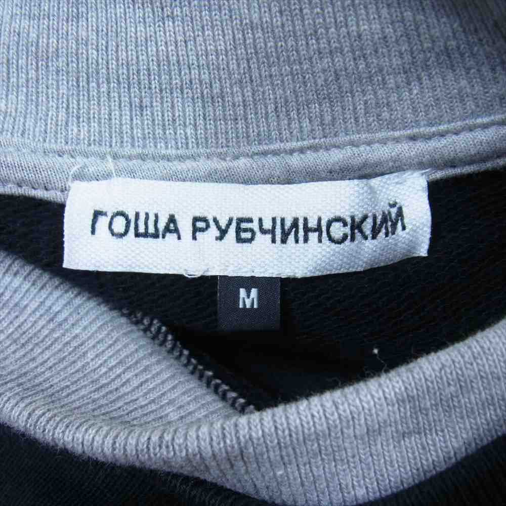 ゴーシャラブチンスキー Gosha Rubchinskiy スウェット G013-T007 W Double Sleeve Sweatshirt 国旗パッチ ダブル レイヤード スリーブ スウェット トレーナー ブラック系 グレー系 M【中古】 ゴーシャラブチンスキー G013-T007 W Double Sleeve Sweatshirt 国旗