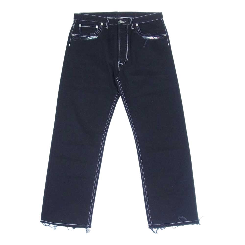 MAISON MARGIELA メゾンマルジェラ 20SS S30LA0160 S30496 10ライン 四つタグ グラフィティ ステッチ ダメージ加工 カットオフ デニムパンツ インディゴブルー系 30【中古】