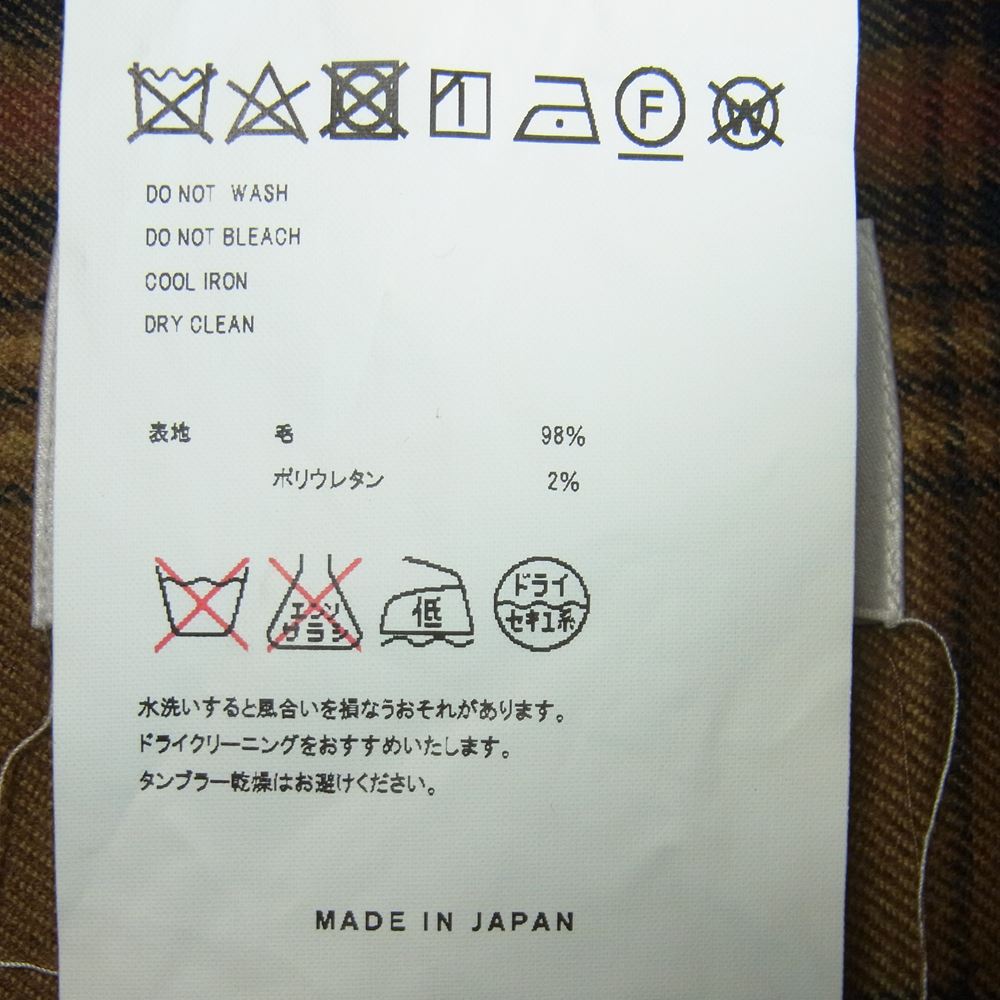 ダブレット 20AW PUPPET ANIMAL EMBROIDERY CHECK ウール 長袖 ネル シャツ 日本製 ブラウン系 S【中古】