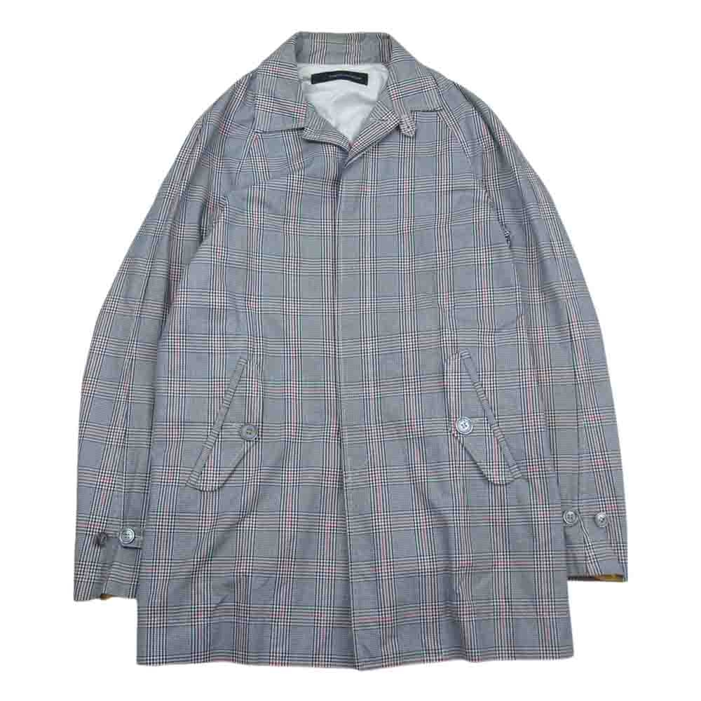 DSQUARED2 ディースクエアード チェック 比翼 ステンカラーコート ブラック系 44【中古】