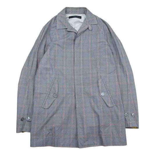 DSQUARED2 ディースクエアード チェック 比翼 ステンカラーコート ブラック系 44【中古】