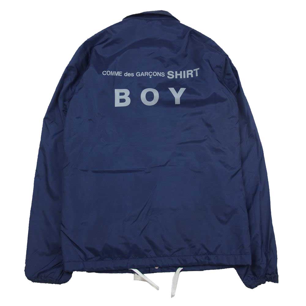 COMME des GARCONS コムデギャルソン SHIRT BOY 15AW W23919 バックロゴ 裏フリース コーチジャケット ネイビー系 S【中古】