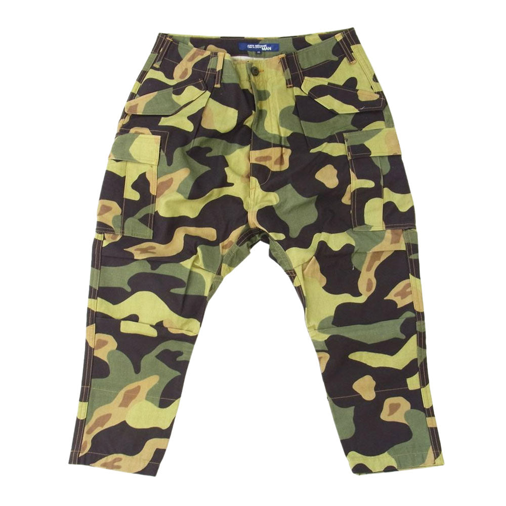 JUNYA WATANABE COMME des GARCONS MAN ジュンヤワタナベコムデギャルソンマン WC-P045 19SS CAMO CARGO CROPPED PANTS カモ カーゴ クロップド パンツ カーキ系 XS【美品】【中古】