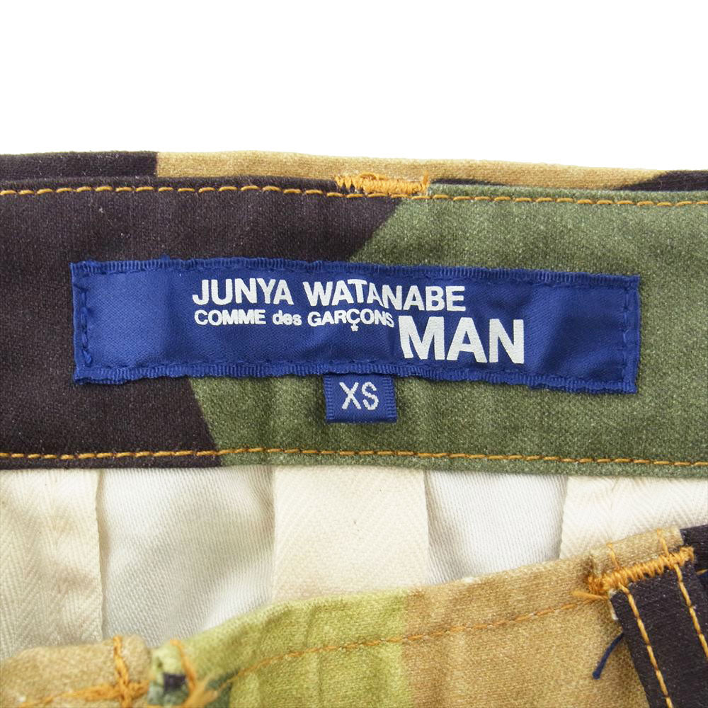 JUNYA WATANABE COMME des GARCONS MAN ジュンヤワタナベコムデギャルソンマン WC-P045 19SS CAMO CARGO CROPPED PANTS カモ カーゴ クロップド パンツ カーキ系 XS【美品】【中古】