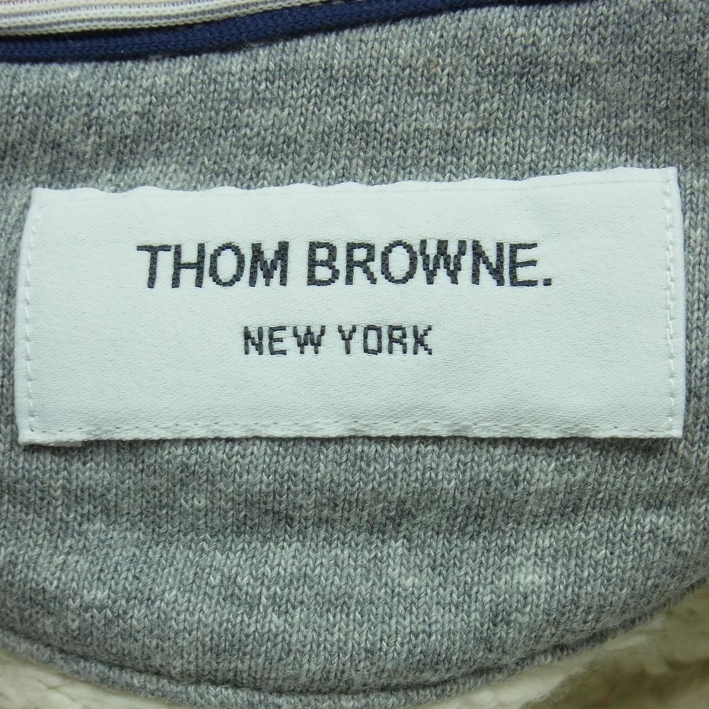 THOM BROWNE トムブラウン 01113C6002 4BAR HOODIE PULLOVER 4ライン プルオーバ― スウェット パーカー フーディ グレー系【中古】