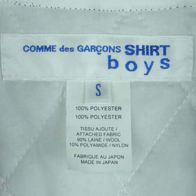 COMME des GARCONS コムデギャルソン SHIRT boys S25900 CDG バックロゴパッチ スカジャン ブルー系 シルバー系 S【美品】【中古】