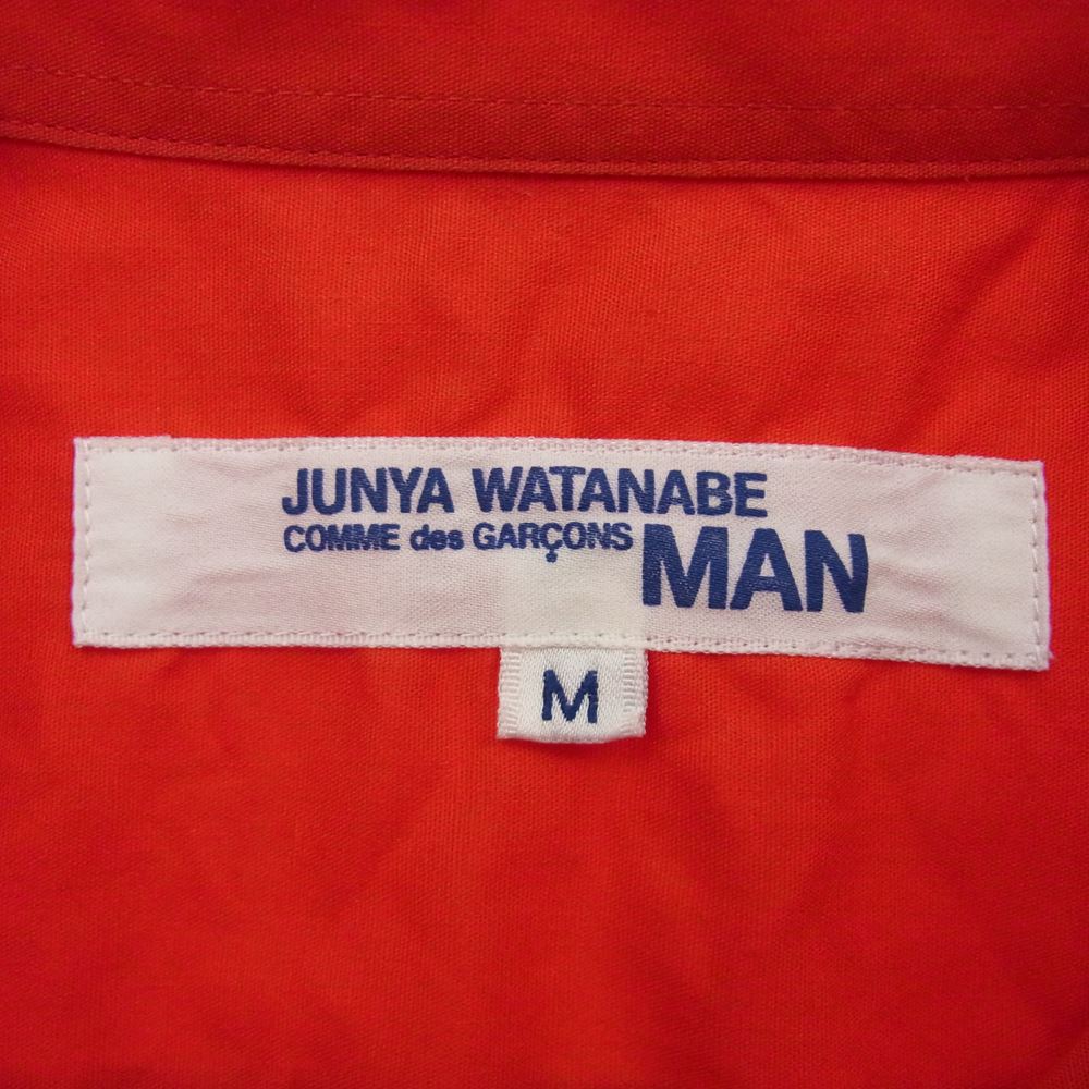 JUNYA WATANABE COMME des GARCONS MAN ジュンヤワタナベコムデギャルソンマン 02SS WE-B013 メッセージプリント 半袖 シャツ レッド系 M【中古】