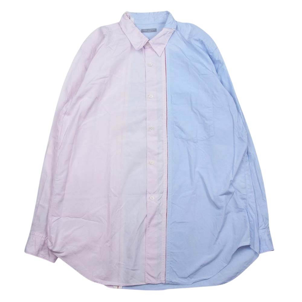 COMME des GARCONS HOMME コムデギャルソンオム AD2000 HB-040120 ヴィンテージ 解れ加工 切替 長袖シャツ ピンク系 ブルー系【中古】