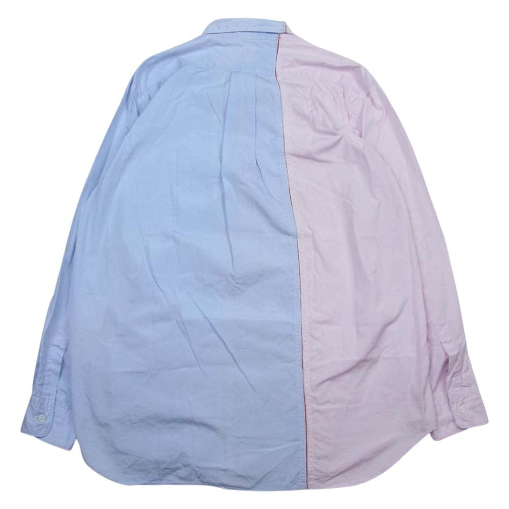 COMME des GARCONS HOMME コムデギャルソンオム AD2000 HB-040120 ヴィンテージ 解れ加工 切替 長袖シャツ ピンク系 ブルー系【中古】