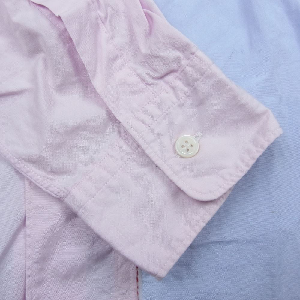 COMME des GARCONS HOMME コムデギャルソンオム AD2000 HB-040120 ヴィンテージ 解れ加工 切替 長袖シャツ ピンク系 ブルー系【中古】