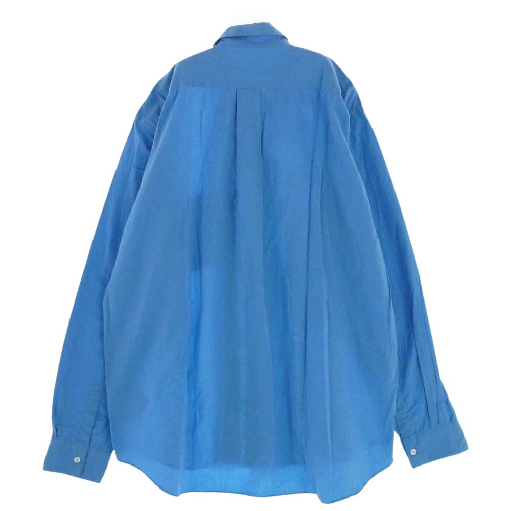 コムデギャルソンシャツ S10068 フランス製 レース切替 パッチワーク 長袖シャツ ブルー系 M【中古】