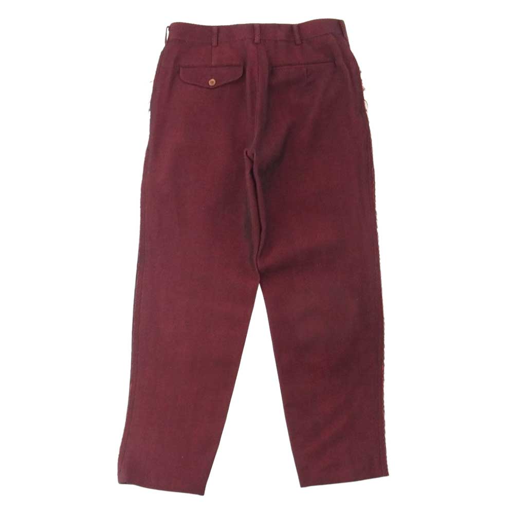 COMME des GARCONS HOMME PLUS コムデギャルソンオムプリュス 02AW PG-P026 四つの黒期 アーカイブ キュプラ切替 ほつれ加工 パンツ ワインレッド系 M【美品】【中古】