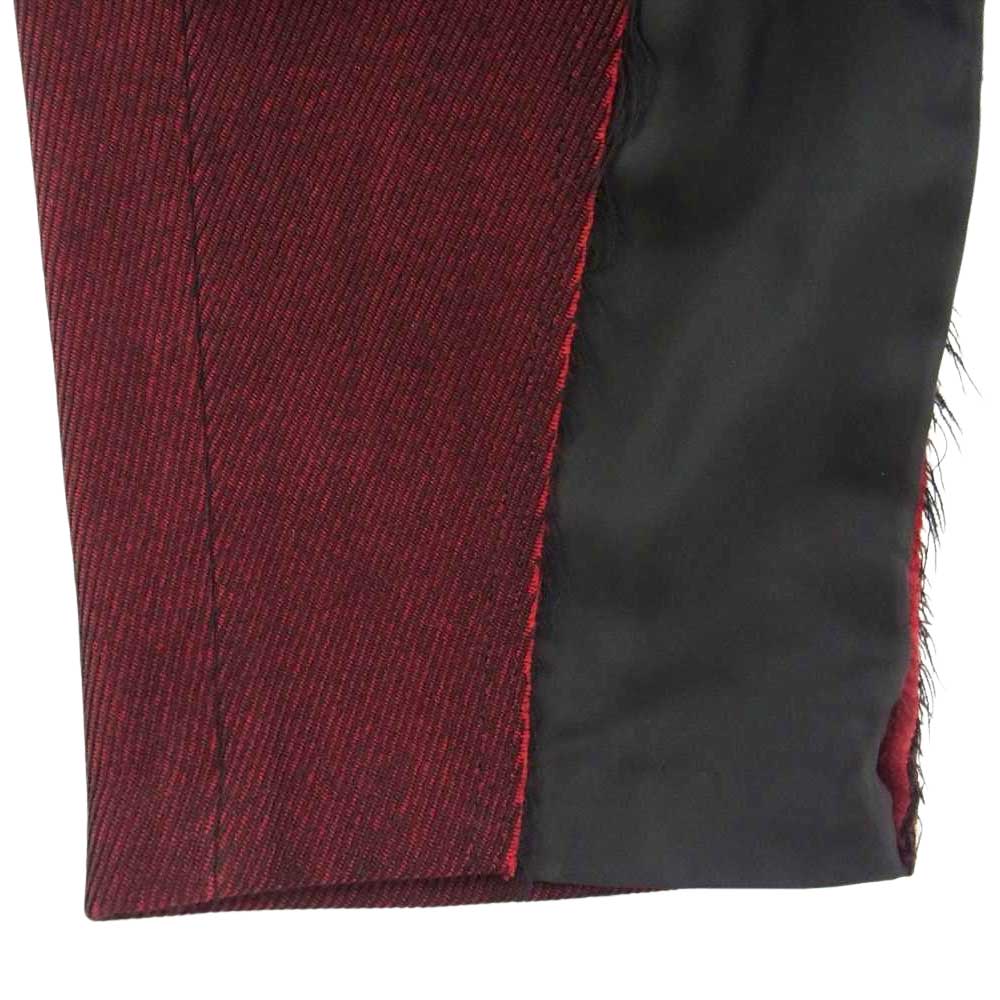 COMME des GARCONS HOMME PLUS コムデギャルソンオムプリュス 02AW PG-P026 四つの黒期 アーカイブ キュプラ切替 ほつれ加工 パンツ ワインレッド系 M【美品】【中古】