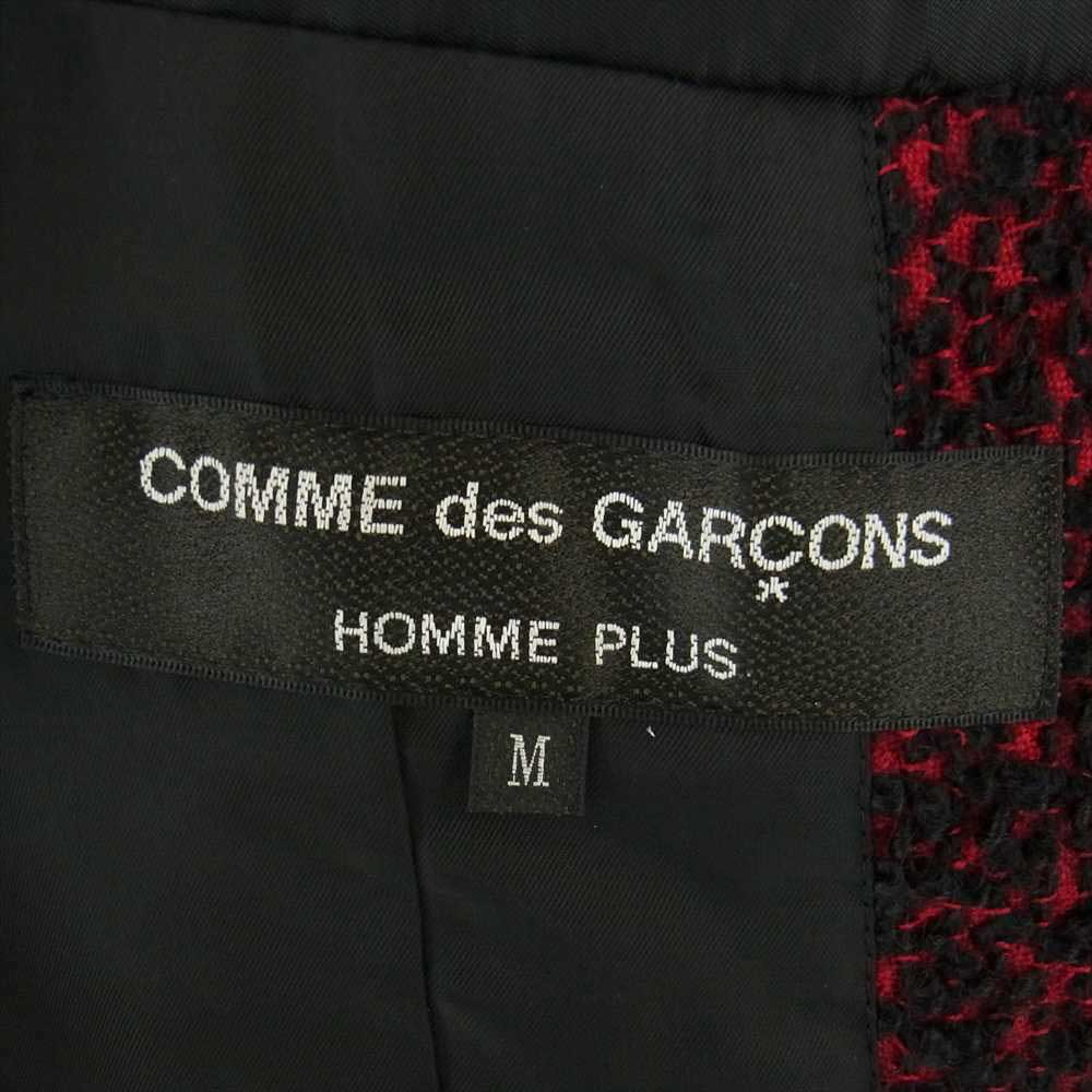 COMME des GARCONS HOMME PLUS コムデギャルソンオムプリュス 02AW PG-J046 四つの黒期 アーカイブ ツイード切替 キュプラ ジャケット ブラック系 ワインレッド系 M【美品】【中古】