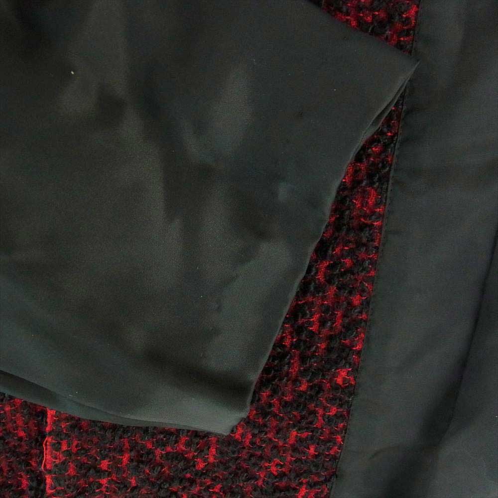 COMME des GARCONS HOMME PLUS コムデギャルソンオムプリュス 02AW PG-J046 四つの黒期 アーカイブ ツイード切替 キュプラ ジャケット ブラック系 ワインレッド系 M【美品】【中古】