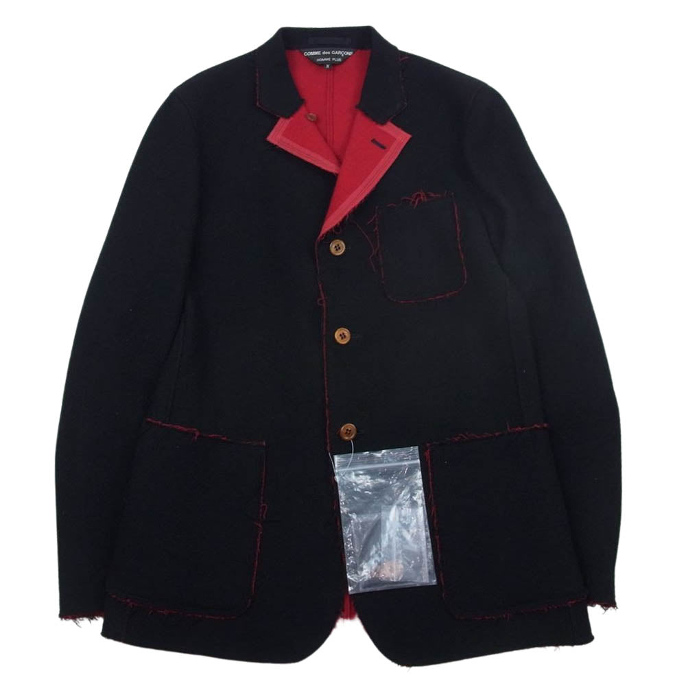 COMME des GARCONS HOMME PLUS コムデギャルソンオムプリュス 02AW PG-J037 四つの黒期 アーカイブ カットオフ加工 3B ウール テーラード ジャケット ブラック系 M【美品】【中古】