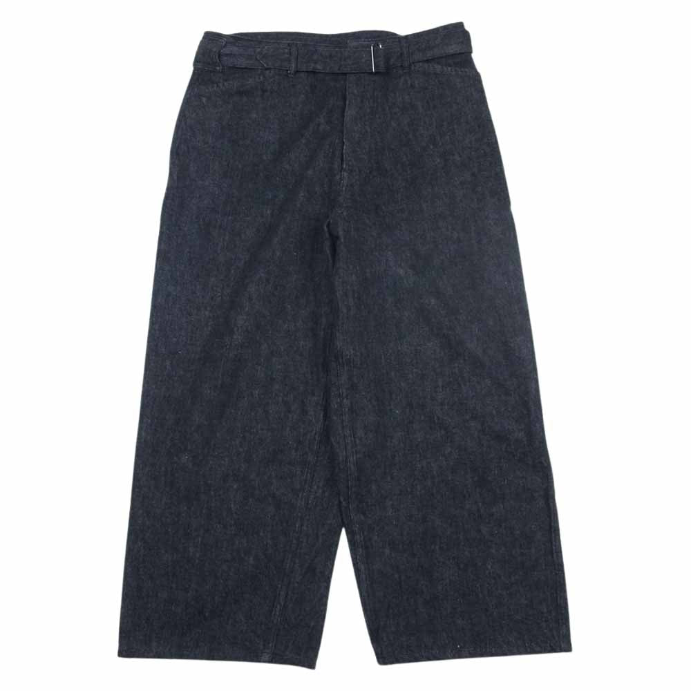 COMOLI コモリ 21AW U03-0311 ベルテッド デニムパンツ ブラックエクリュ ブラック系 2【美品】【中古】