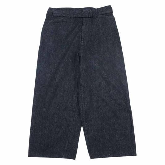COMOLI コモリ 21AW U03-0311 ベルテッド デニムパンツ ブラックエクリュ ブラック系 2【美品】【中古】