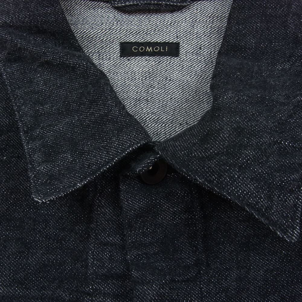 COMOLI コモリ 21ss V01-01001 ウォッシュド デニム ジャケット ブラック系 3【美品】【中古】