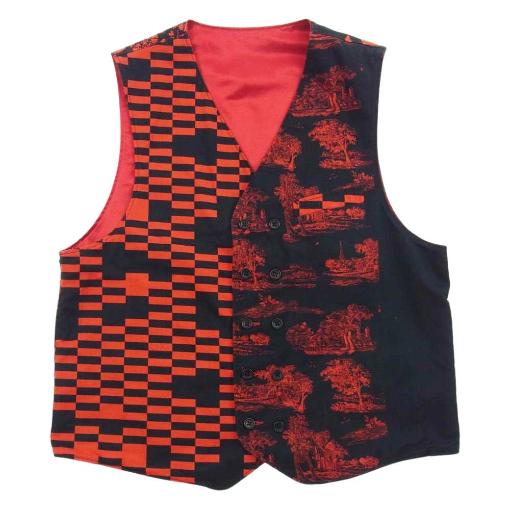 Engineered Garments エンジニアードガーメンツ 18AW Reversible Vest-Big Plaid NOMA t.d. 総柄 リバーシブル ベスト レッド系 L【中古】