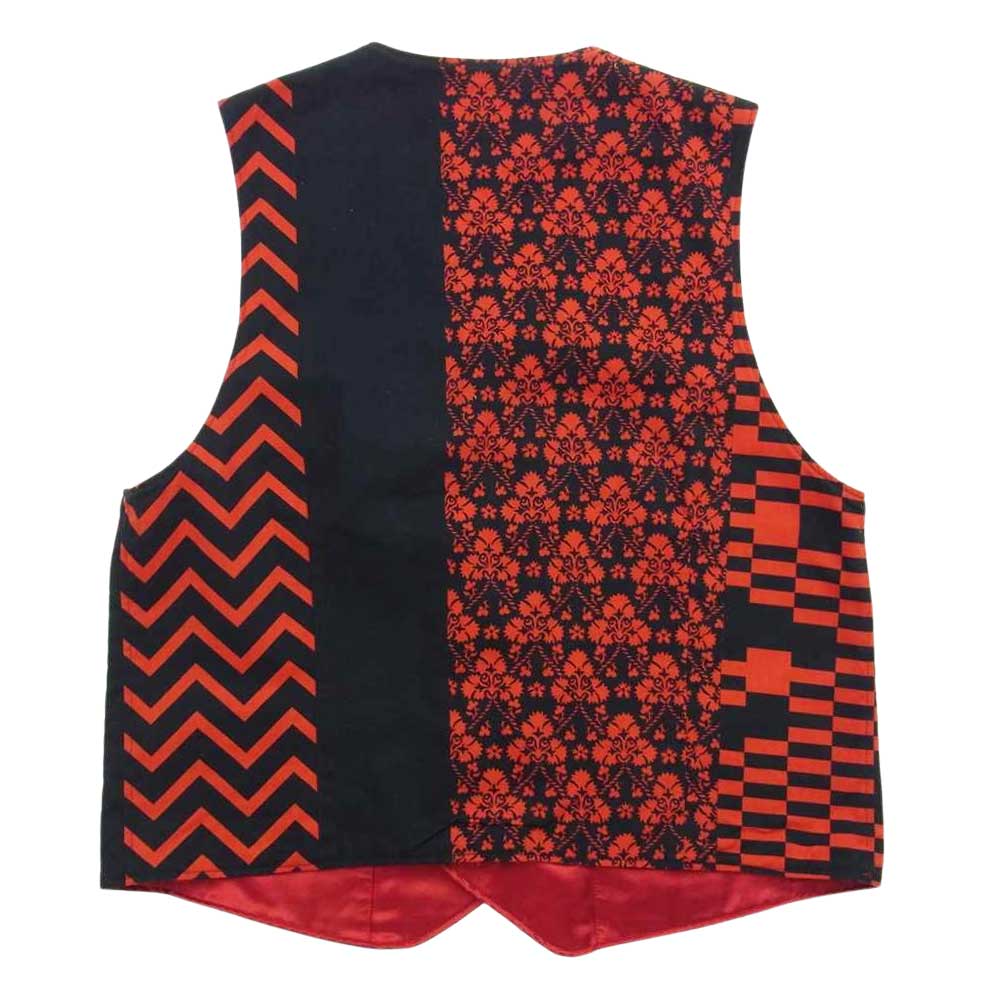Engineered Garments エンジニアードガーメンツ 18AW Reversible Vest-Big Plaid NOMA t.d. 総柄 リバーシブル ベスト レッド系 L【中古】