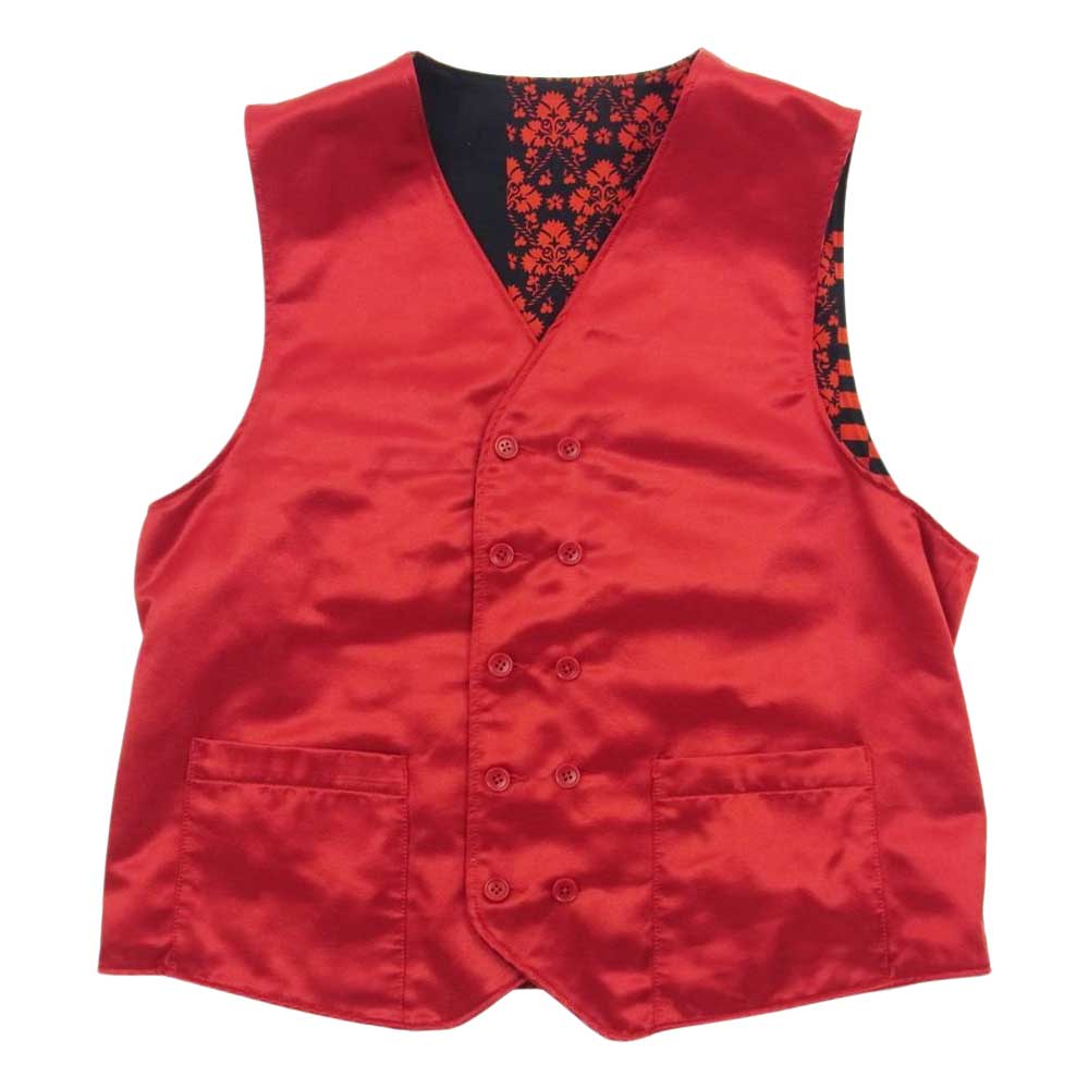 Engineered Garments エンジニアードガーメンツ 18AW Reversible Vest-Big Plaid NOMA t.d. 総柄 リバーシブル ベスト レッド系 L【中古】