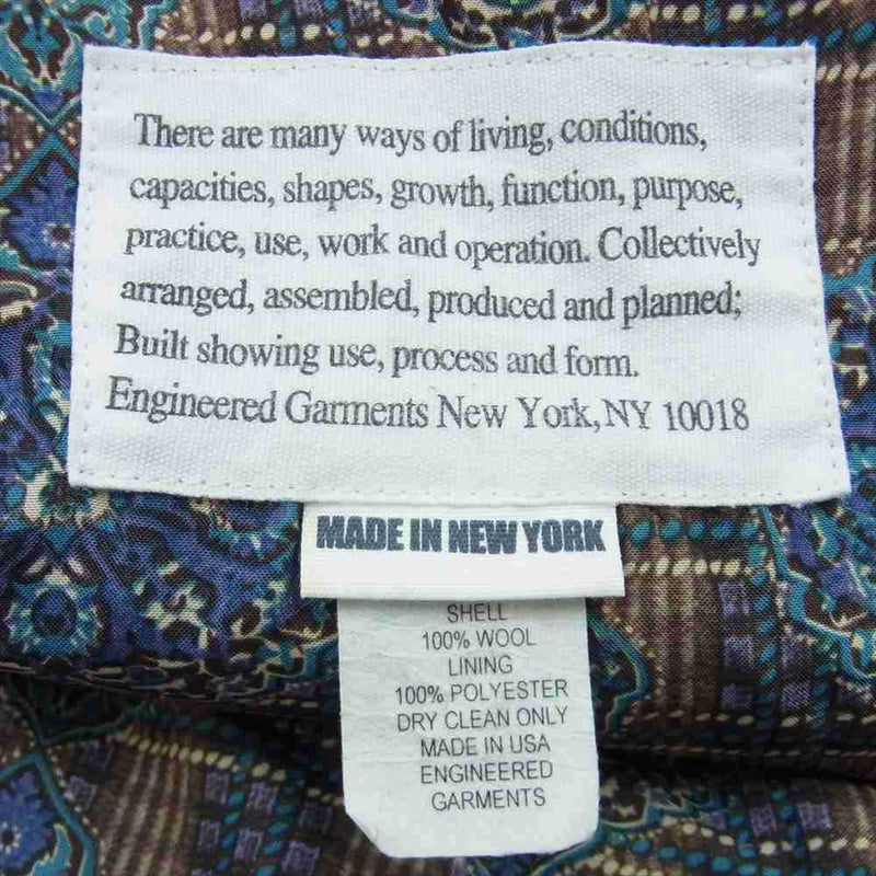 Engineered Garments エンジニアードガーメンツ Andover Jacket Wool アンドーバー ジャケット ウール 裏地総柄  グレー系 M【中古】