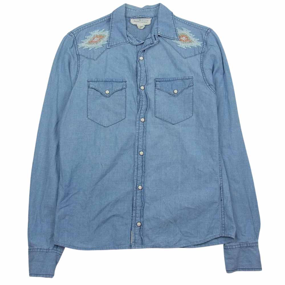 RALPH LAUREN ラルフローレン Denim & Supply デニムアンドサプライ ビーズ刺繍 ウエスタン シャツ インディゴブルー系 XS【中古】