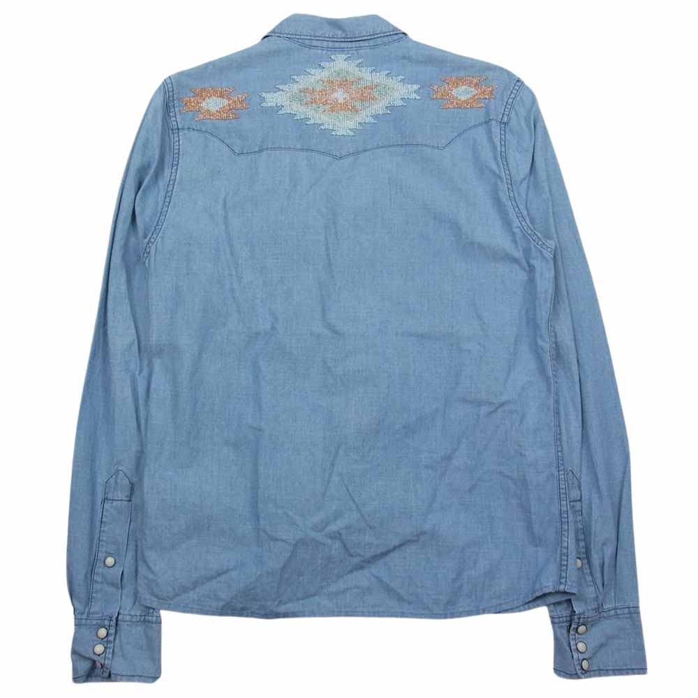 RALPH LAUREN ラルフローレン Denim & Supply デニムアンドサプライ ビーズ刺繍 ウエスタン シャツ インディゴブルー系 XS【中古】