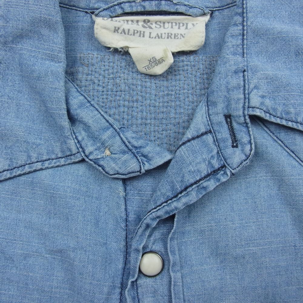RALPH LAUREN ラルフローレン Denim & Supply デニムアンドサプライ ビーズ刺繍 ウエスタン シャツ インディゴブルー系 XS【中古】