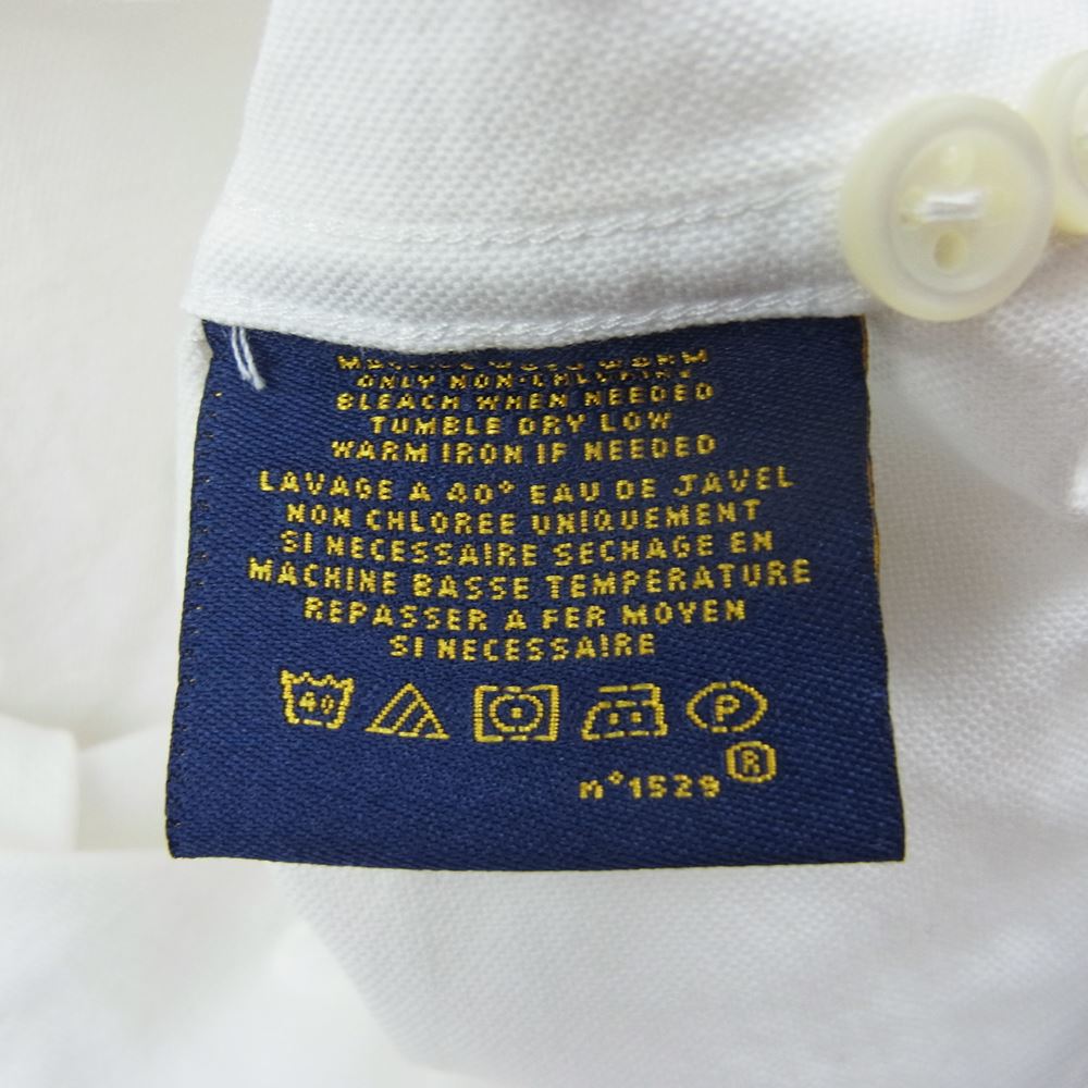 RALPH LAUREN ラルフローレン rugby ラグビー スカル ドクロ NYC 刺繍 BD シャツ ホワイト系 S【中古】