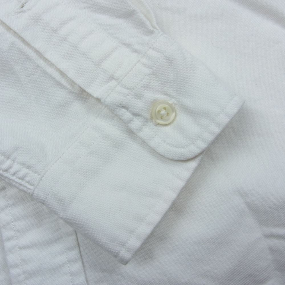 RALPH LAUREN ラルフローレン rugby ラグビー スカル ドクロ NYC 刺繍 BD シャツ ホワイト系 S【中古】